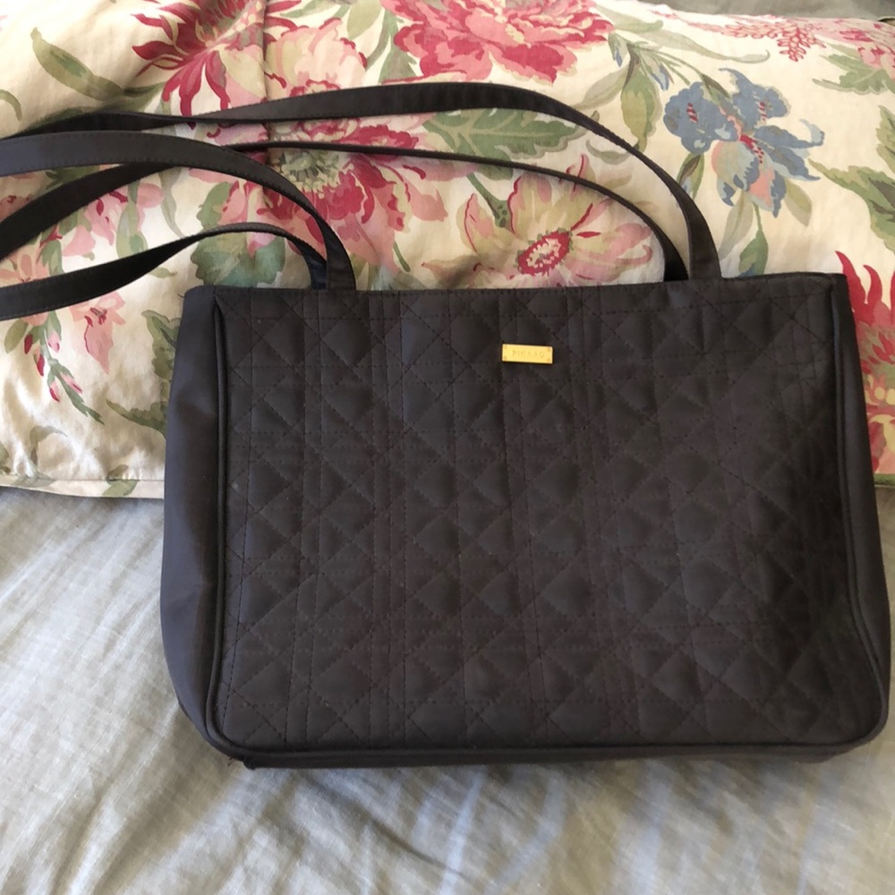 PICARD Quilted Tote Brown Quilt ZIP top GERMANY